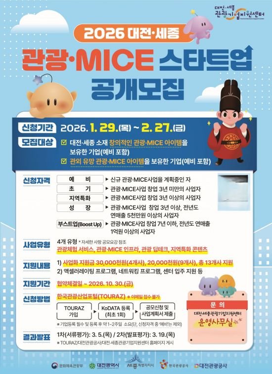 대전관광공사, ‘대전·세종 관광·MICE 스타트업’ 모집 : 네이트 뉴스